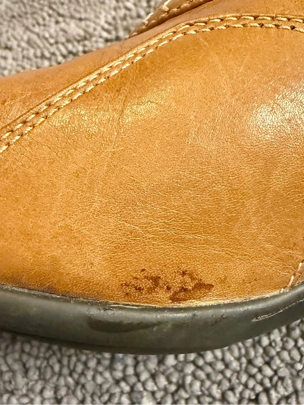 Clarks Tan Leather Ankle Boots Women’s 9W Side Zip Classic Comfort Block Heel